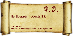 Halbauer Dominik névjegykártya